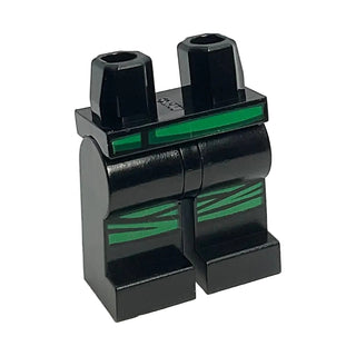 Hips and Legs with Green Belt and Knee Straps Pattern, Part# 970c00pb0691 Part LEGO® Black 1 Part