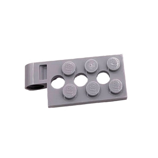 Hinge Plate 2x4 with Pin Hole and 3 Holes - Top, Part# 98286 Part LEGO® Light Bluish Gray