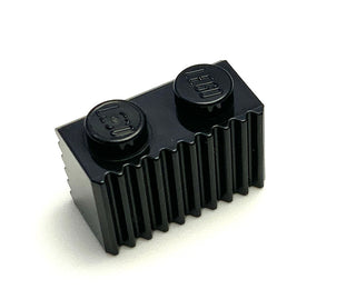 Brick, Modified 1x2 with Grille/Fluted Profile, Part# 2877 Part LEGO® Black  