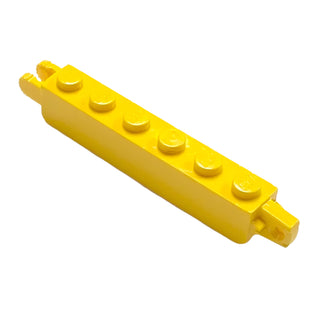 Hinge Brick 1 x 6 Locking with 1 Finger Vertical End and 2 Fingers Vertical End, Part# 30388 Part LEGO® Yellow