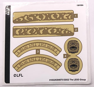Sticker Sheet for Set Boba Fett's Throne Room, 75326-1 - (01832/6394675), Part# 75326stk01 Part LEGO® Complete