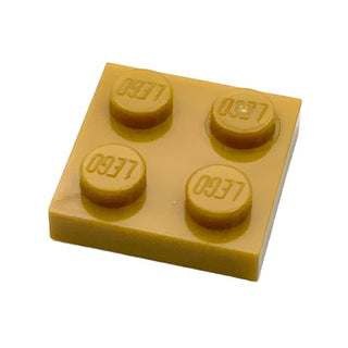 Plate 2x2, Part# 3022 Part LEGO® Pearl Gold  