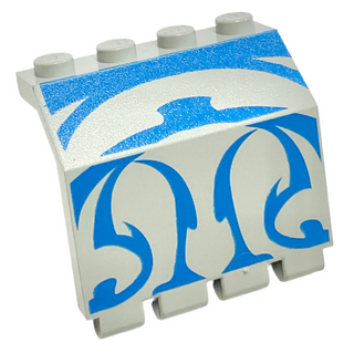 Panel 2 x 4 x 3 1/3 with Hinge with Blue SW Gungan Sub Pattern, Part# 2582px1