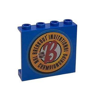 Panel 1 x 4 x 3 Hollow Studs with NHL Breakout Logo on Blue Background Pattern (Sticker), Part# 4215bpb56