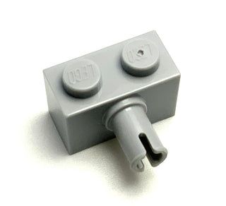 Brick, Modified 1x2 with Pin, Part# 2458 Part LEGO® Light Bluish Gray  