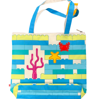 Beach Bag- with Sea Grass, Starfish, Crab and Bricks Pattern, 5008918 Gear LEGO®