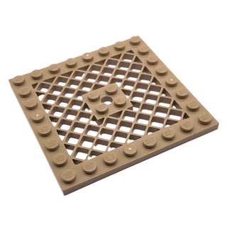 Plate, Modified 8x8 with Grille and Hole in Center, Part# 4151b Part LEGO® Dark Tan