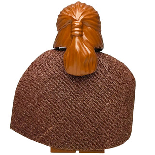 LEGO Star Wars minifigure with light nougat head, reddish-brown beard, and matching cape.