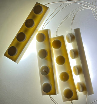 Daisy-Chained 1x4 LED Light-up Plates, USB Powered, LB1x4C Custom Parts United Brick Co® White