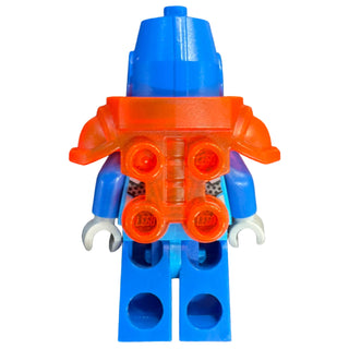 Royal Soldier / King's Guard - Blue Helmet with Eye Slit, Trans-Neon Orange Armor, Clip on Back, nex111 Minifigure LEGO®