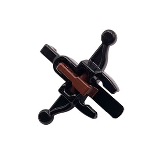 Minifigure Weapon, Wookie Crossbow with Mini Blaster with Reddish Brown Trigger, Part# 20105c02 Part LEGO® Black