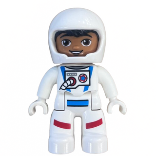 Duplo Figure Lego Ville, Astronaut Male, White Spacesuit and Helmet, 47394pb309 Minifigure LEGO®