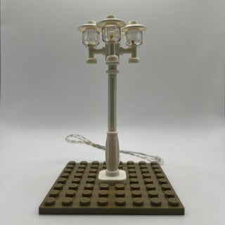 Lighting Kit, Quad Lamp Post, (White Pole, Amber Light) ACCQH-W/A Light up kit United Brick Co®