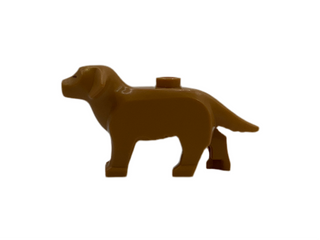 Dog, Labrador / Golden Retriever with Black Right Eye and Nose, Reddish Brown Closed Left Eye Pattern, 69962pb02 LEGO® Animals LEGO®