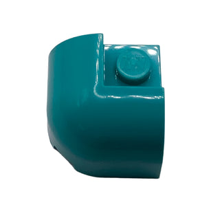 Slope, Curved 2 x 2 x 1 1/3 Corner Round with Recessed Studs, Part# 67810 Part LEGO® Dark Turquoise