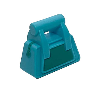 Friends Accessories Handbag with Dark Turquoise Zipper and Side Pattern, Part# 93091pb03 Part LEGO® Medium Azure