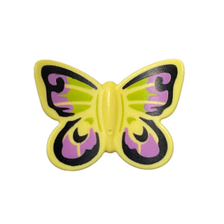 Butterfly with Black, Medium Lavender, and Lime Wings Pattern, 80674pb01 LEGO® Animals LEGO®