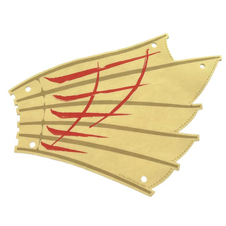 Cloth Sail 27 x 20 with Dark Tan Ribs and Stitching and Red Stripes on Right Pattern, Part# 68862 Part LEGO® Tan Very Good