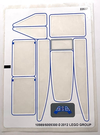 Sticker Sheet for Set Pre Vizsla's Mandalorian Fighter, 9525 - (10989/6009300), Part# 9525stk01 Part LEGO® Missing 9 Stickers