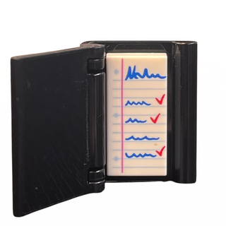 Minifigure, Utensil Notepad, Part# (24324 + 3069pb0990 + 24093) Part LEGO® Black