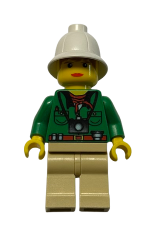 Pippin Reed - Green Closed Shirt, Tan Legs, White Pith Helmet, adv034 - LEGO® Adventurers Minifigure