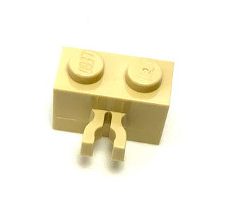 Brick, Modified 1x2 with Clip (Vertical Grip), Part# 30237 Part LEGO® Tan  