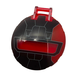 Dish 6 x 6 Inverted with Bar Handle with SW First Order TIE Fighter Rear Window Pattern, Part# 18675pb07 Part LEGO® Trans-Red