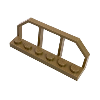 Plate, Modified 1x6 with Train Wagon End/Fence, Part# 6583 Part LEGO® Dark Tan 1 Part