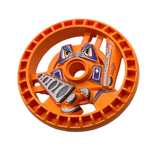 Technic, Disk 5x5 - RoboRider Talisman Wheel, Grab Mold with Robot Pattern, Part# 32363pb01