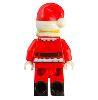 Santa - Fur Lined Jacket with 2 Wrinkles on Back, Red Legs with Black Boots, Santa Hat with Molded Red Top, hol362 Minifigure LEGO®