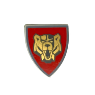 Minifigure Shield Triangular Short with Red and Gold Santis Bear Pattern, Part# 3846pb016 Part LEGO®