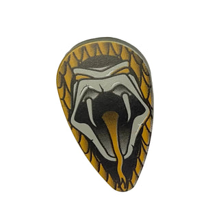 Shield Oval with HP Open Mouth Snake Head with Bright Light Orange Eyes and Tongue Pattern, 2586px13