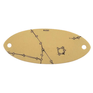 Cloth Sail Oval 6 x 14 with Rips and Clamps Pattern, Part# 26034 Part LEGO® Tan Very Good