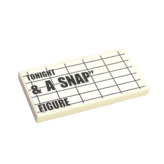 Palace Cinema Tile 2 x 4 with Sticker 'TONIGHT & A SNAP" FIGURE', Part# 87079pb0117R Part LEGO®
