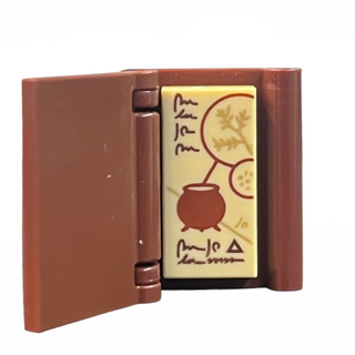 Minifigure, Utensil Harry Potter Spellbook, Part# (24324 + 3069pb0859 + 24093) Part LEGO® Reddish Brown