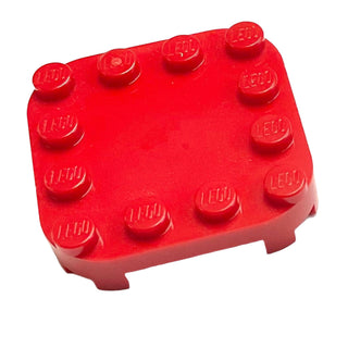 Plate, Modified 4x4 with Rounded Corners and Four Feet, Part# 66792 Part LEGO® Red