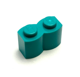 Brick, Modified 1x2 with Log Profile, Part# 30136 Part LEGO® Dark Turquoise  
