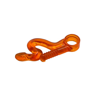 Minifigure, Weapon Whip Bent with Snake Head and Pin Hole, Part# 98348 Part LEGO® Trans-Orange