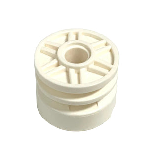 Wheel 18mm D. x 14mm with Pin Hole, Fake Bolts, and Shallow Spokes, Part# 55981 Part LEGO® White