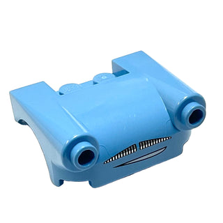 Vehicle, Mudguard 3 x 4 with Headlights, Moustache Grille and Smile Pattern, Part# 93597pb002 Part LEGO® Medium Blue
