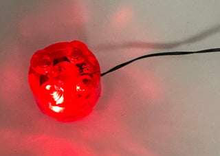 2x2 Flashing LED Light-up Round Brick, DIY System, LS2x2R Custom Parts United Brick Co® Red