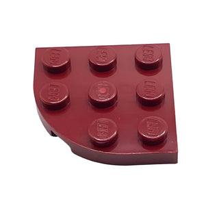 Plate, Round Corner 3x3, Part# 30357 Part LEGO® Dark Red