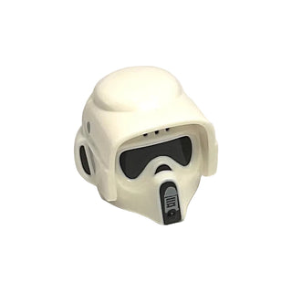 Minifigure, Headgear Helmet SW Scout Trooper with Molded Black Visor and Panels and Printed Dark Bluish Gray and Light Bluish Gray Markings, Part# 48156pb01