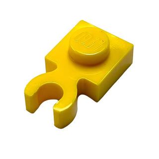 Plate, Modified 1x1 with Open O Clip Thick (Vertical Clip), Part# 4085d Part LEGO® Yellow  