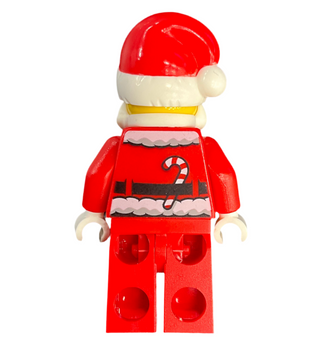 Santa - Fur Lined Jacket with Candy Cane on Back, Red Legs, Thick Moustache, hol285 Minifigure LEGO®