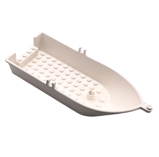 Boat, 18 x 8 x 3 1/3 with Oarlocks, Part# 33129 Part LEGO® White Very Good