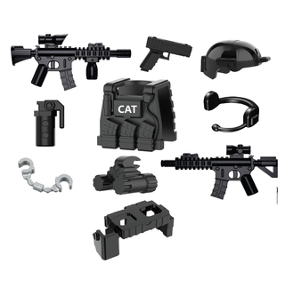 Secret Service CAT Tactical Gear Pack Custom Minifigure Toy Accessories Custom Weapon Battle Brick