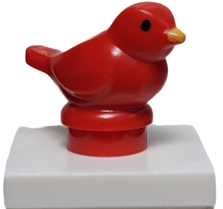 Bird Small with Black Eyes, 41835pb01 LEGO® Animals LEGO® Red  
