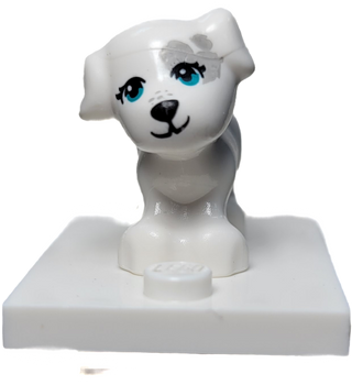 Dog, Dk Bluish Gray Patch (Cookie), 93088pb10 LEGO® Animals LEGO®   