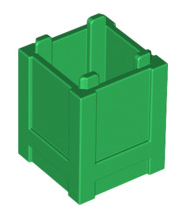 Container, Box 2x2x2 with Top Opening, Part# 61780 Part LEGO® Green  